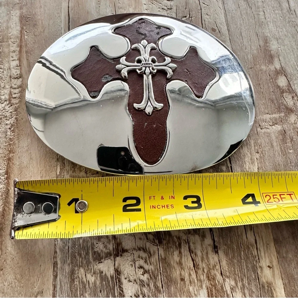 Tony Lama Silver Brown Cross Belt Indian Head Coins SZ 34 Americana Heritage